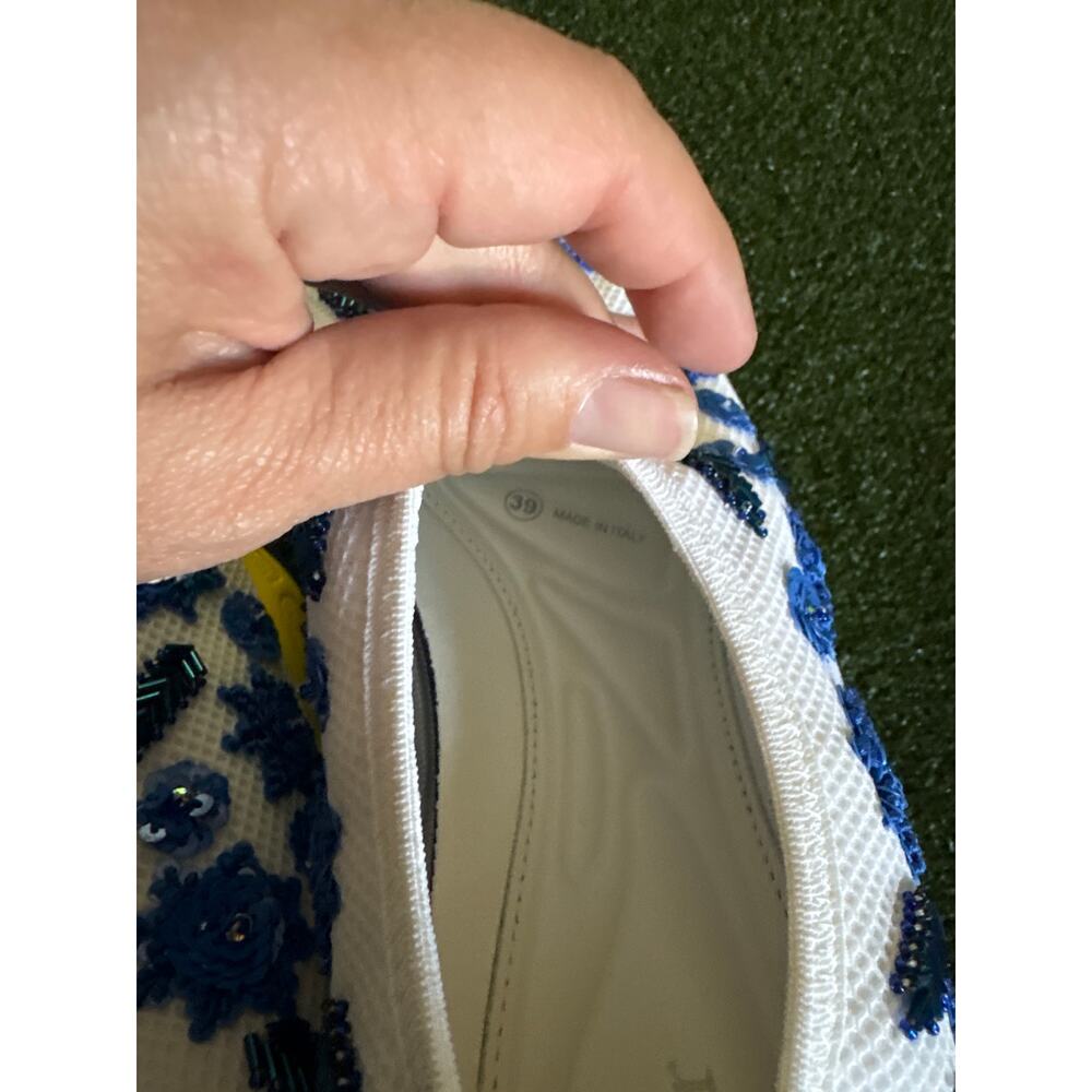 Christian Dior Fusion Blue Floral Crystal Embroidered Mesh Sneaker EU 39 NEW - Picture 5 of 13